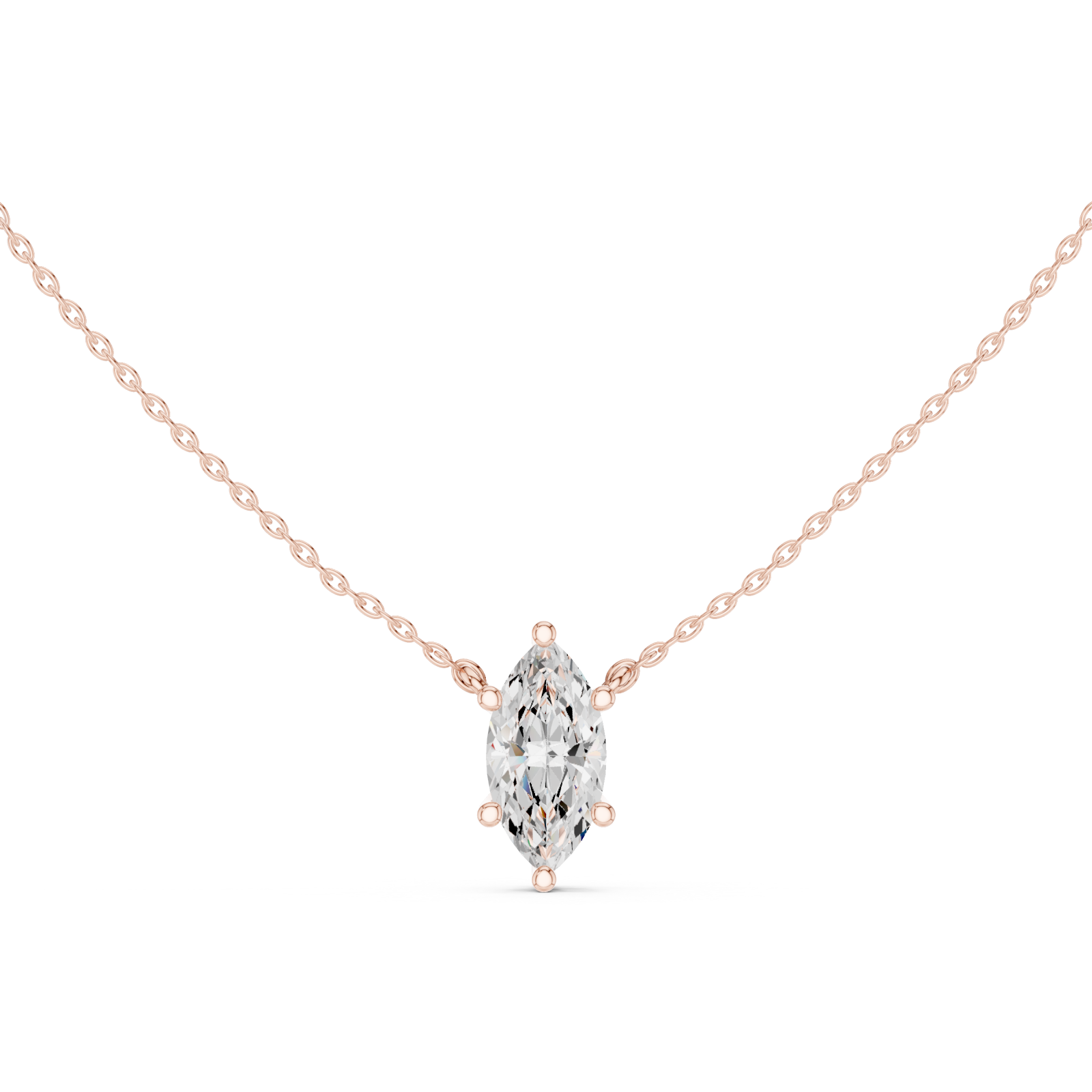  Rose Gold Graceful Aura Pendant Front View