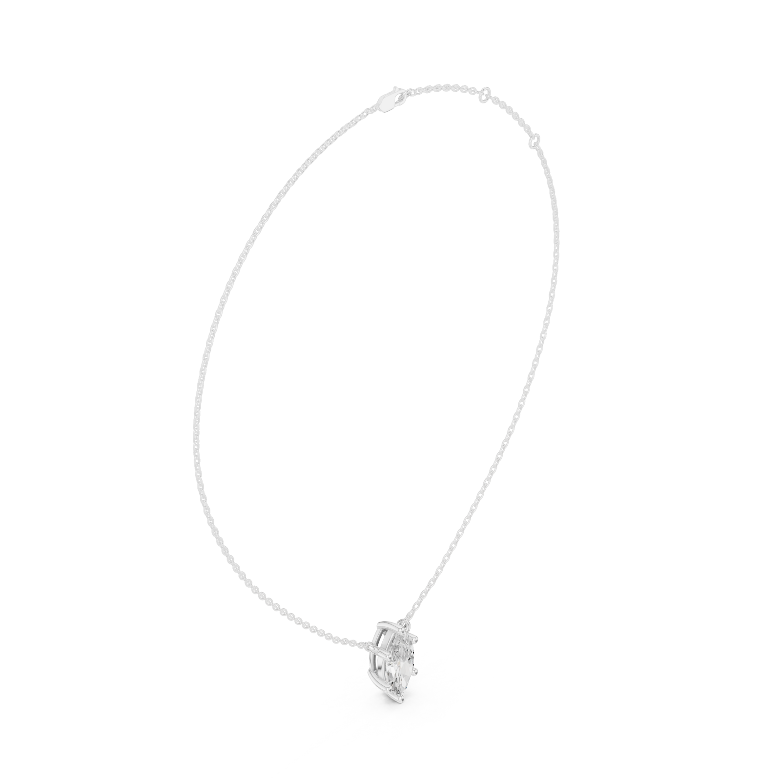  White Gold Graceful Aura Pendant Left View