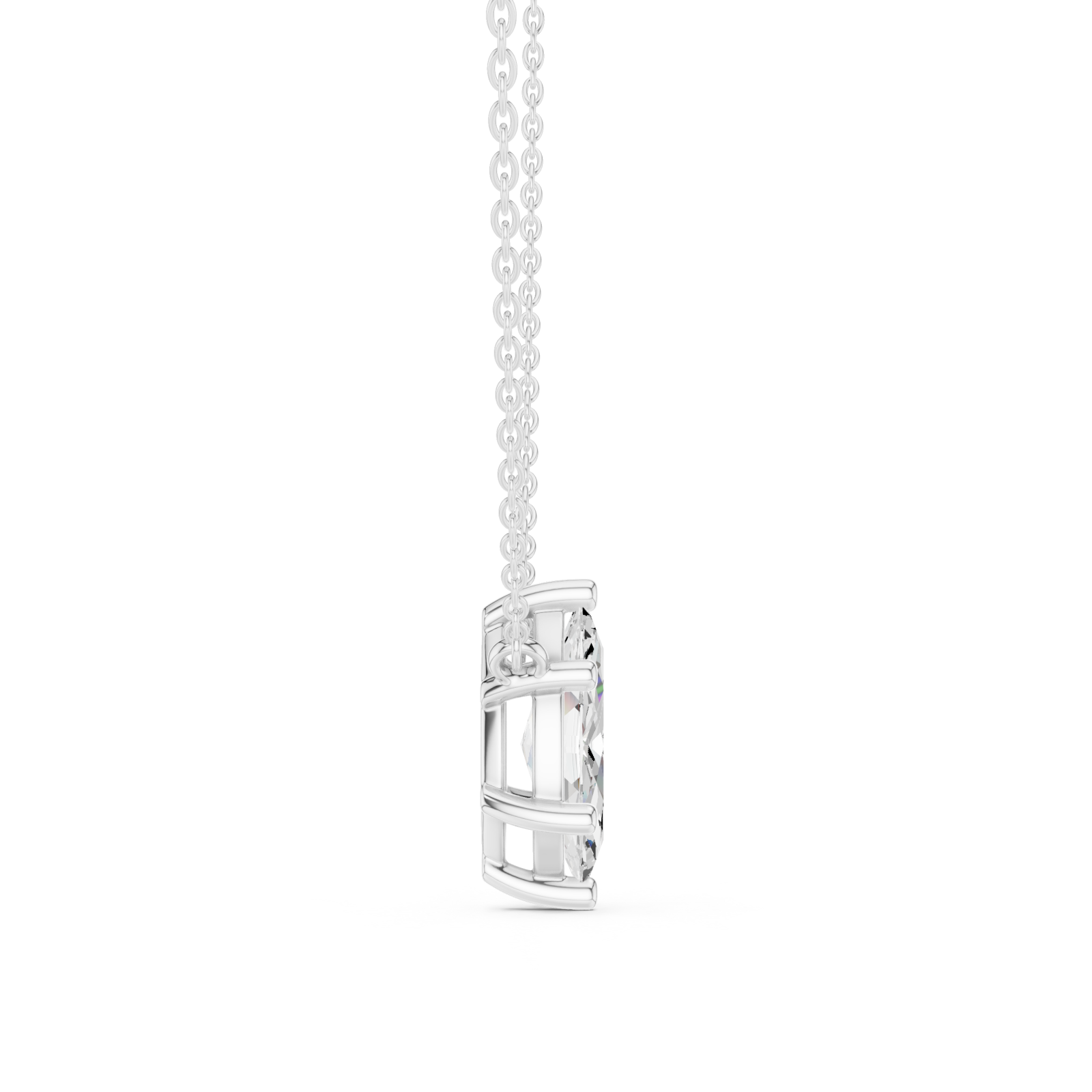  White Gold Graceful Aura Pendant Side View