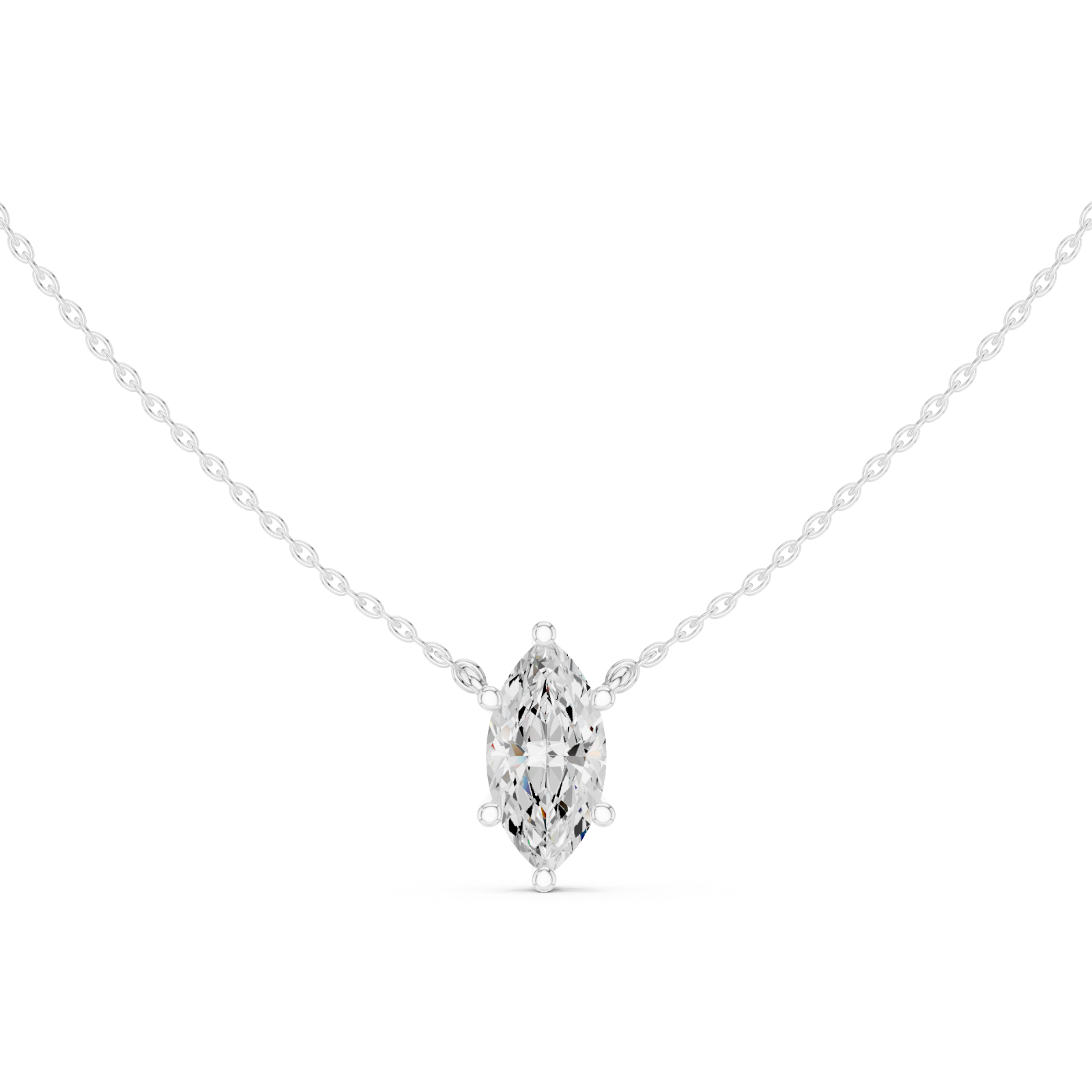 White Gold Graceful Aura Pendant Front View