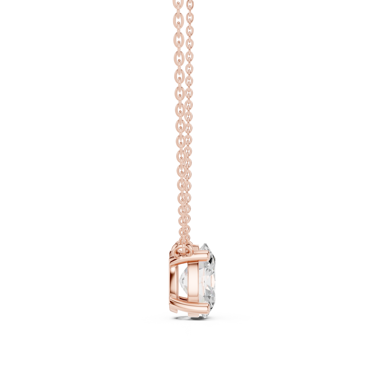  Rose Gold Petite Embrace Hoop Pendant Side View