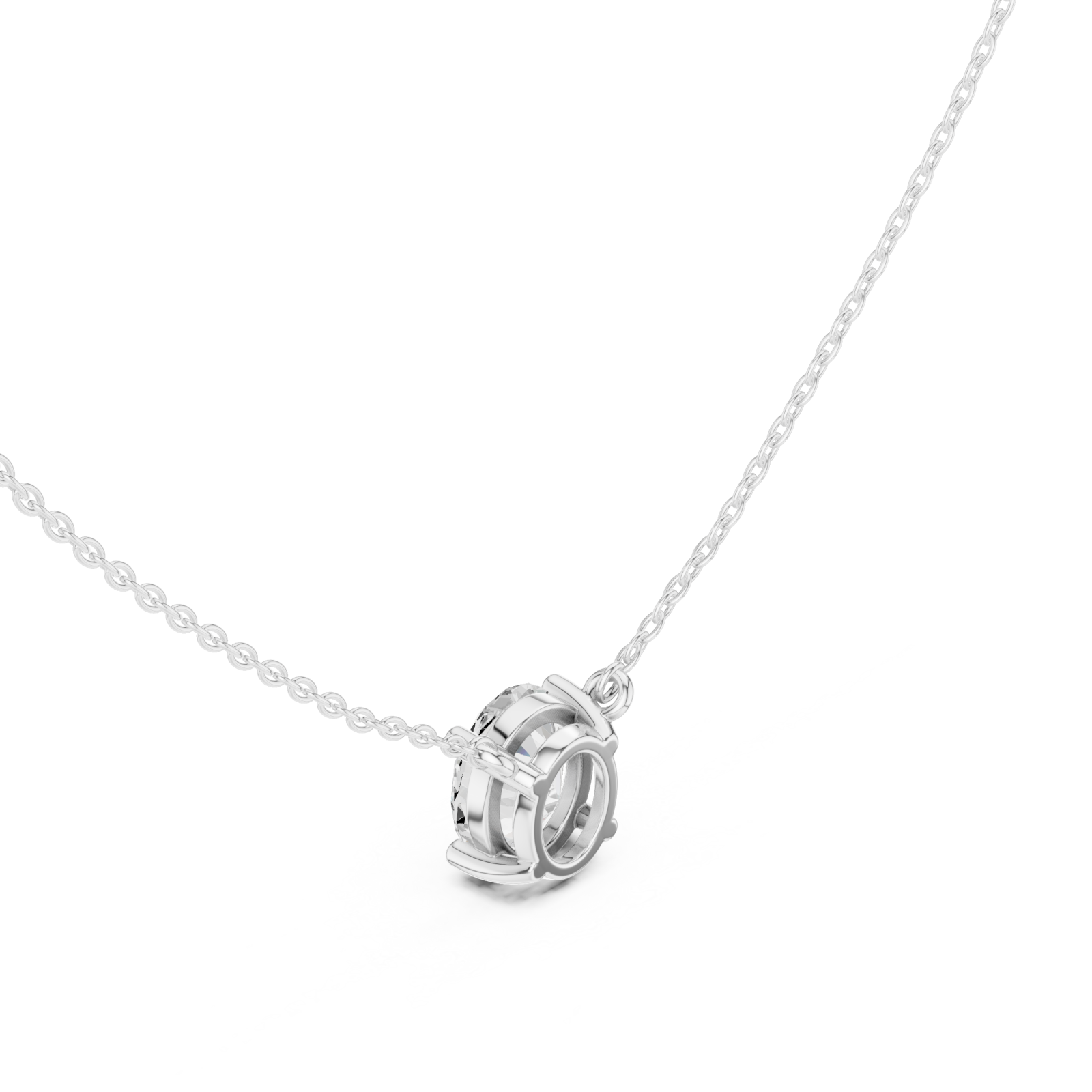  White Gold Petite Embrace Hoop Pendant Right View