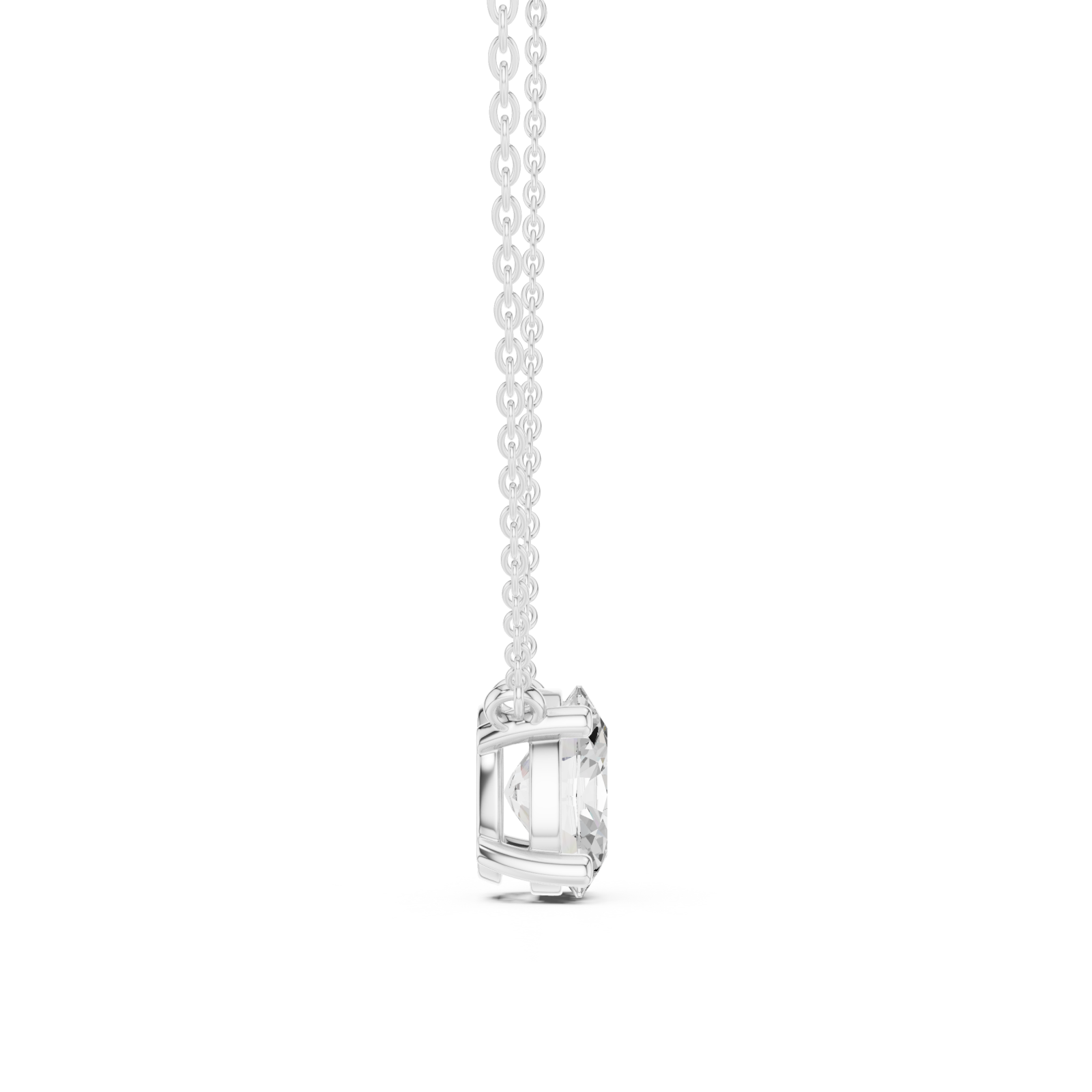  White Gold Petite Embrace Hoop Pendant Side View
