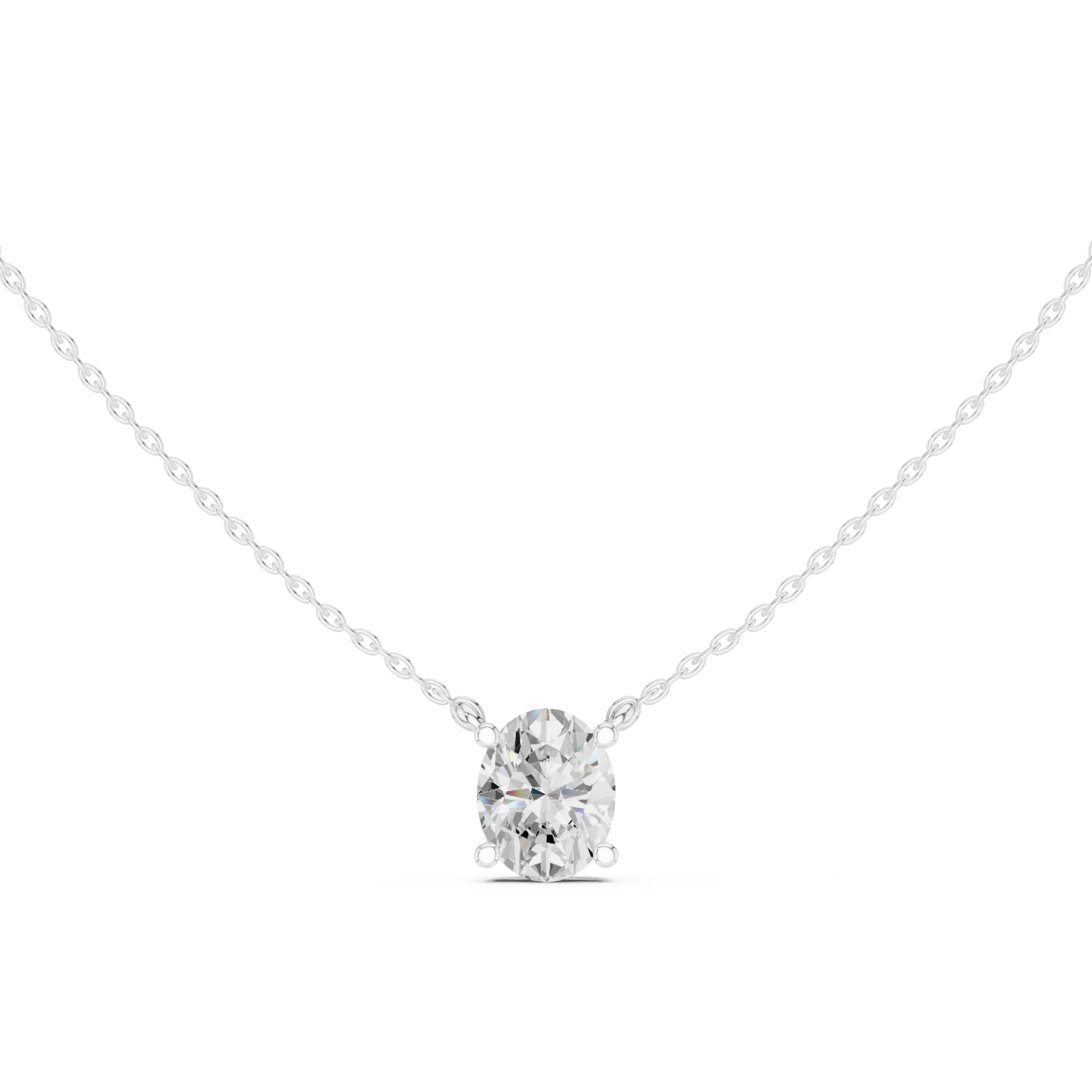  White Gold Petite Embrace Hoop Pendant Front View