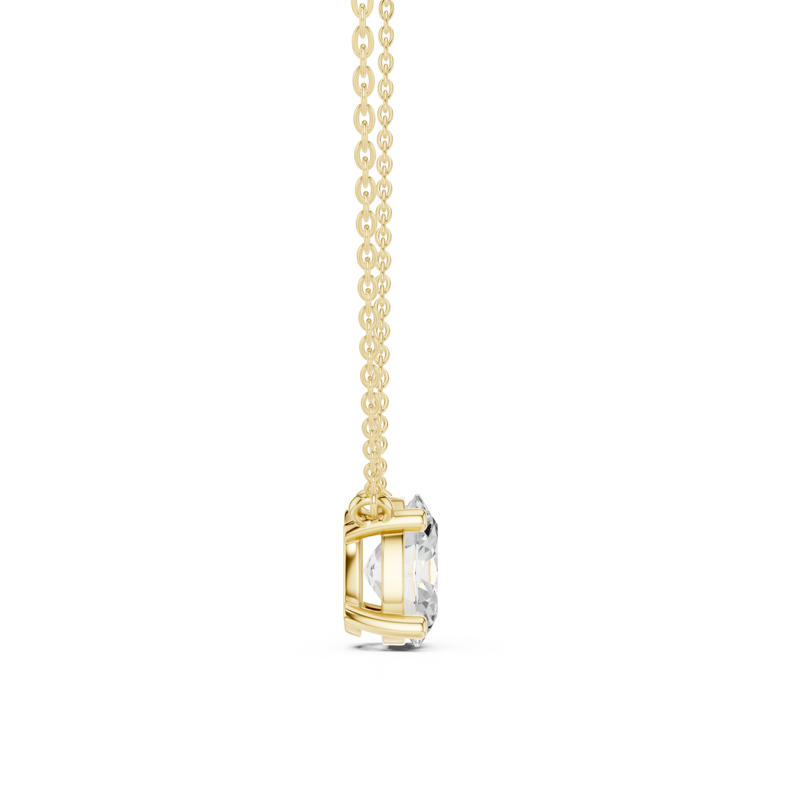  Gold Petite Embrace Hoop Pendant Side View