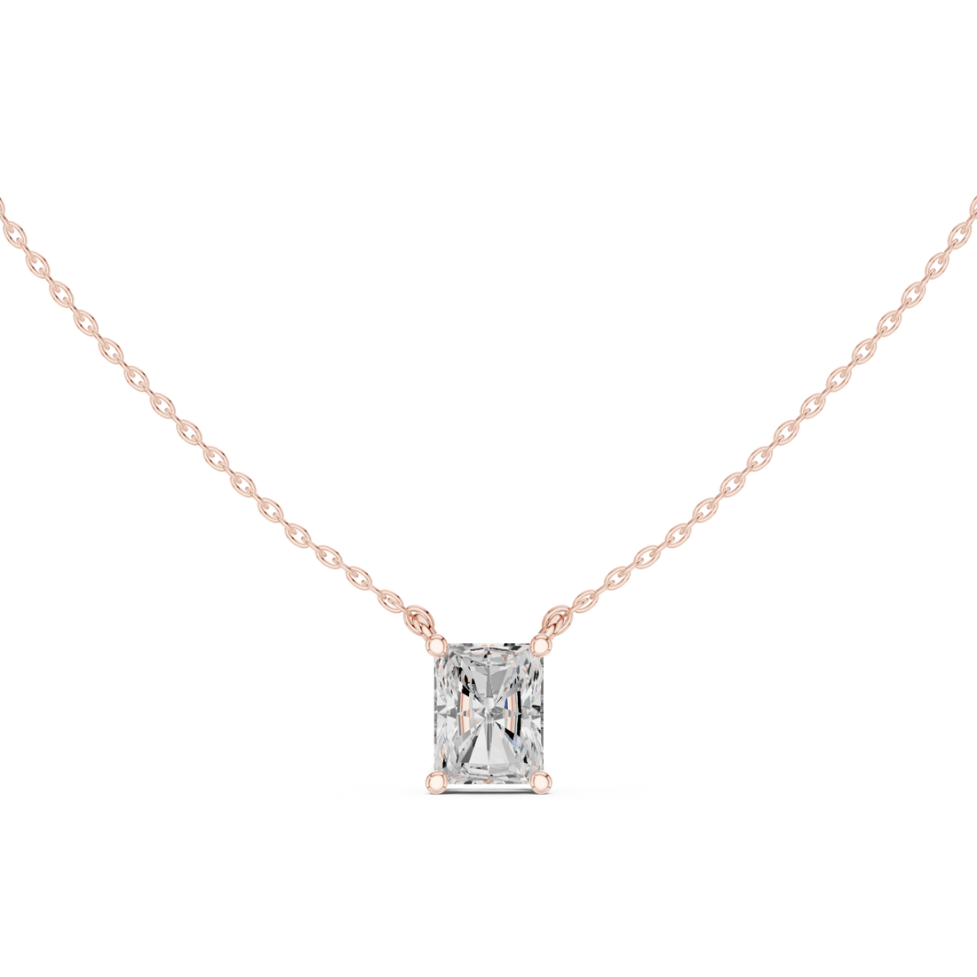  Rose Gold Lattice Charm Pendant Right View
