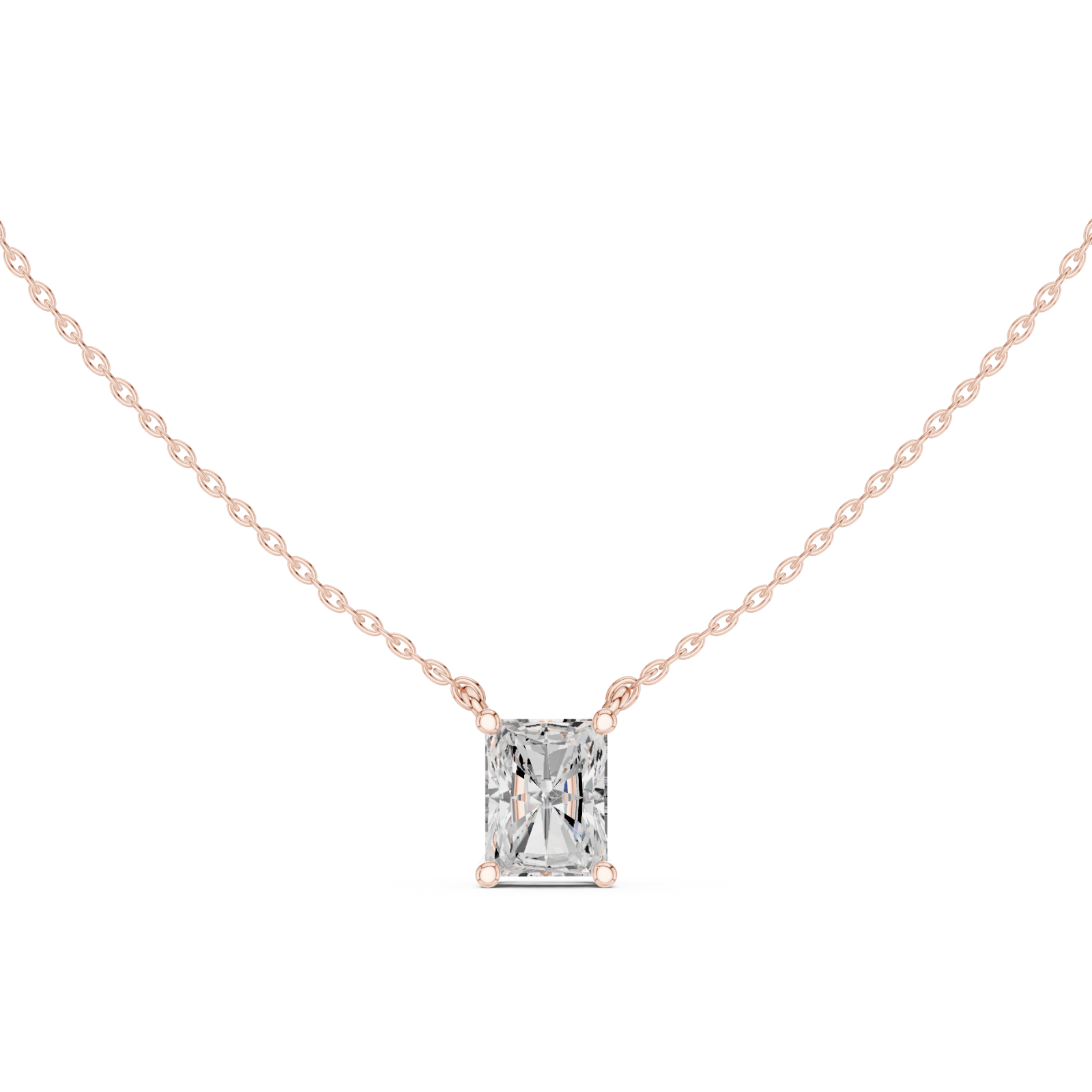 Rose Gold Lattice Charm Pendant Front View