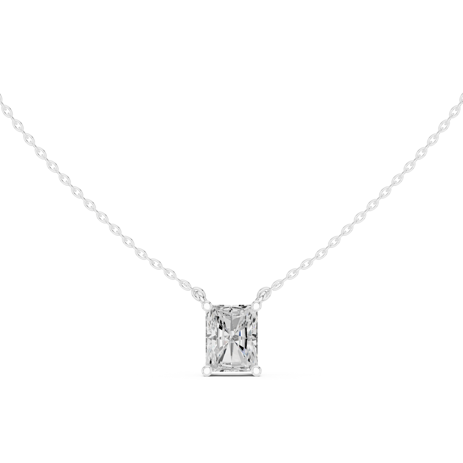  White Gold Lattice Charm Pendant Front View