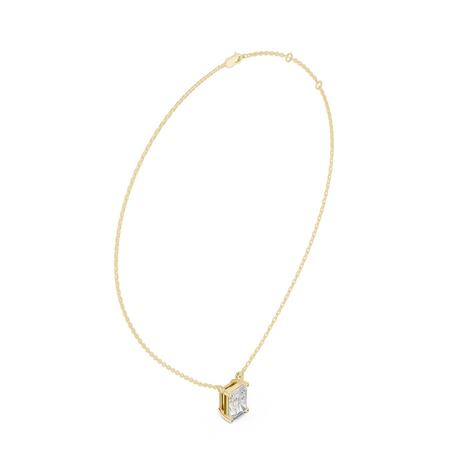  Gold Lattice Charm Pendant Left View