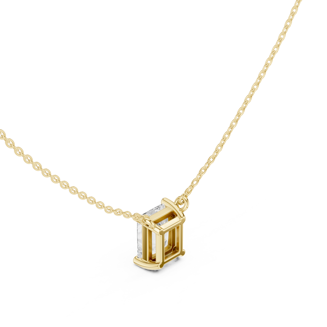 Gold Lattice Charm Pendant Right View