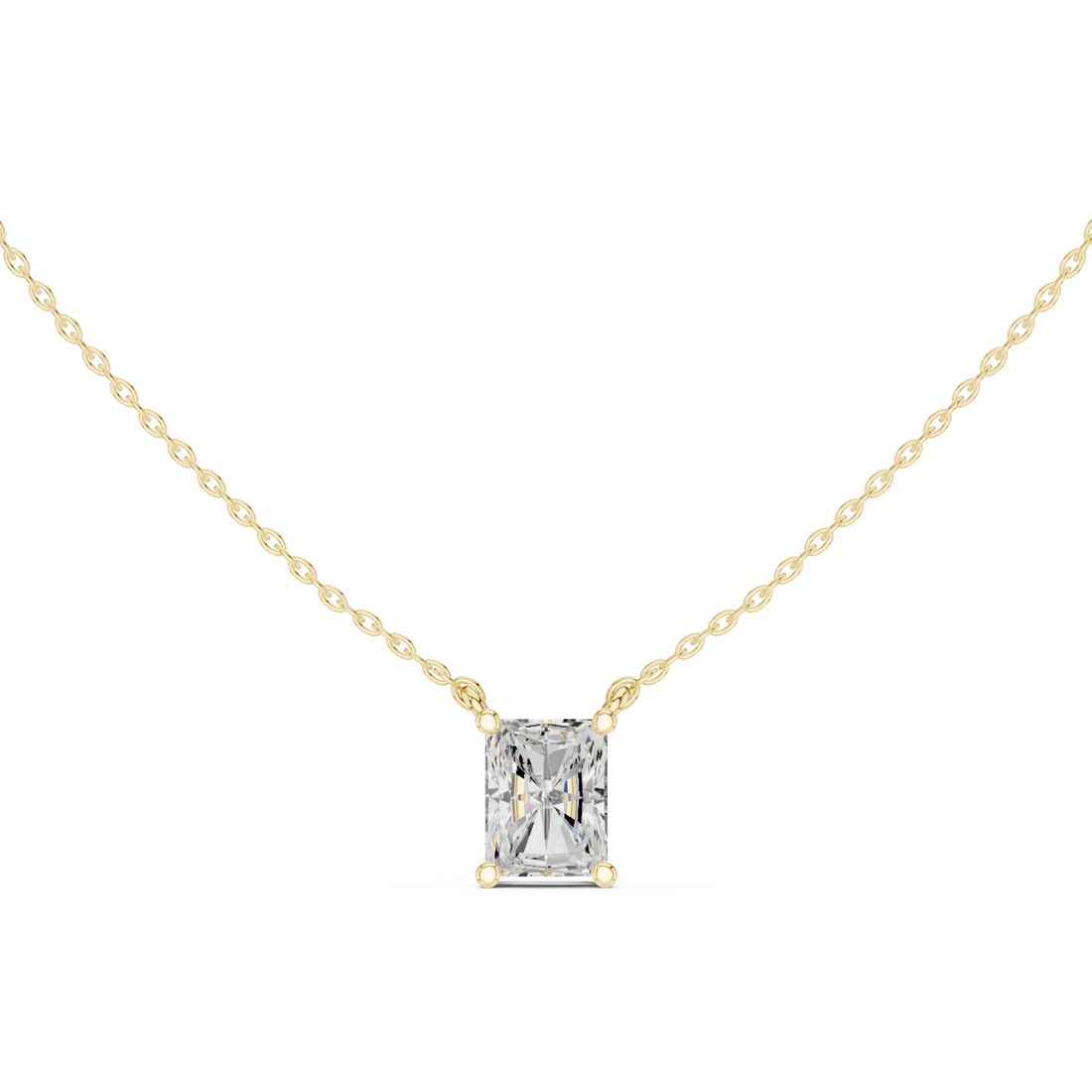 Gold Lattice Charm Pendant Right View
