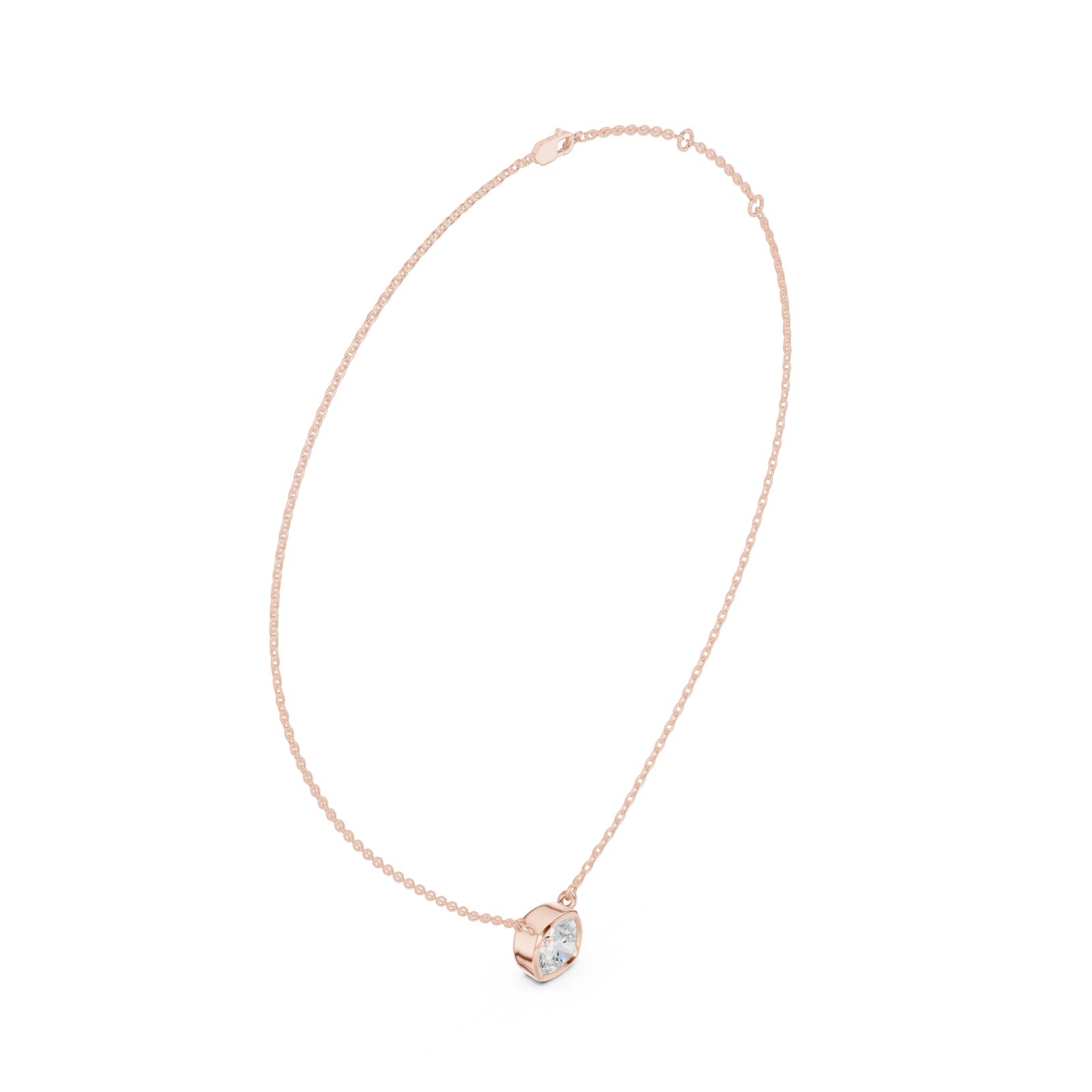  Rose Gold Radiant Glide Pendant Left View
