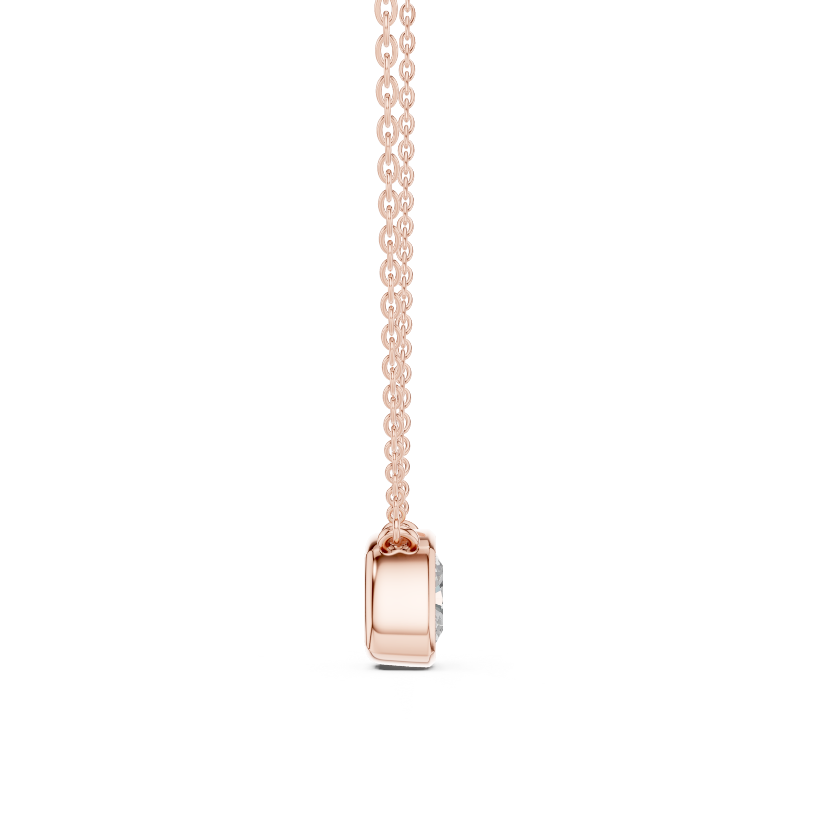  Rose Gold Radiant Glide Pendant Side View