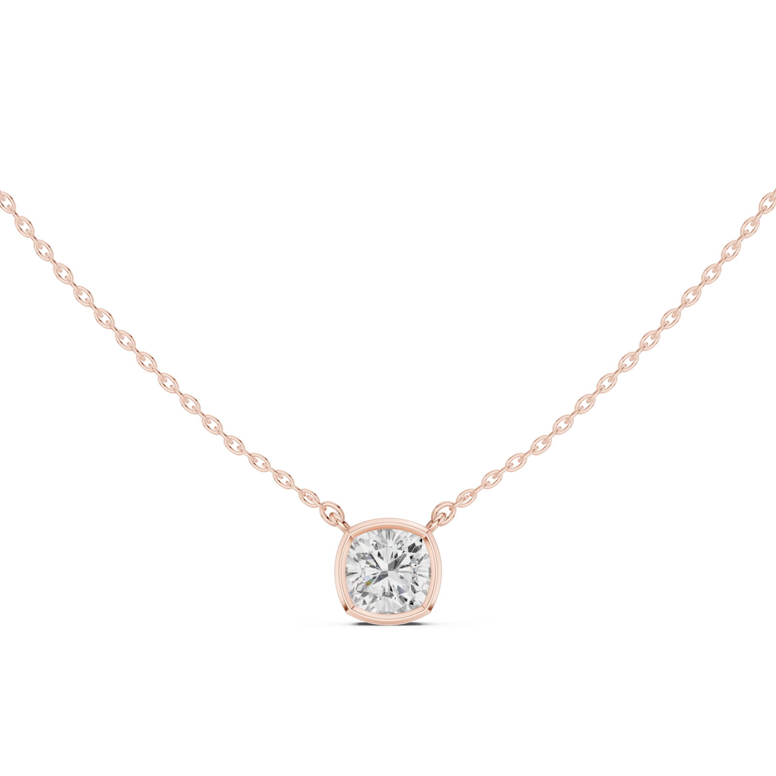  Rose Gold Radiant Glide Pendant Front View
