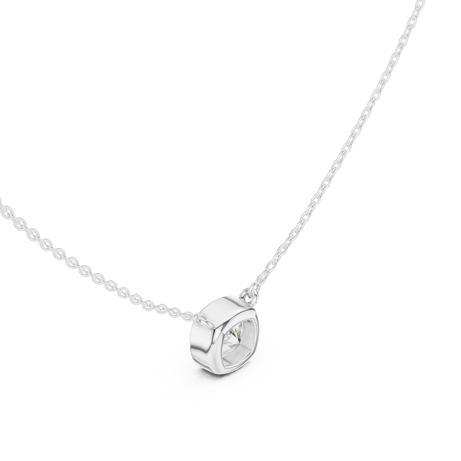  White Gold Radiant Glide Pendant Right View
