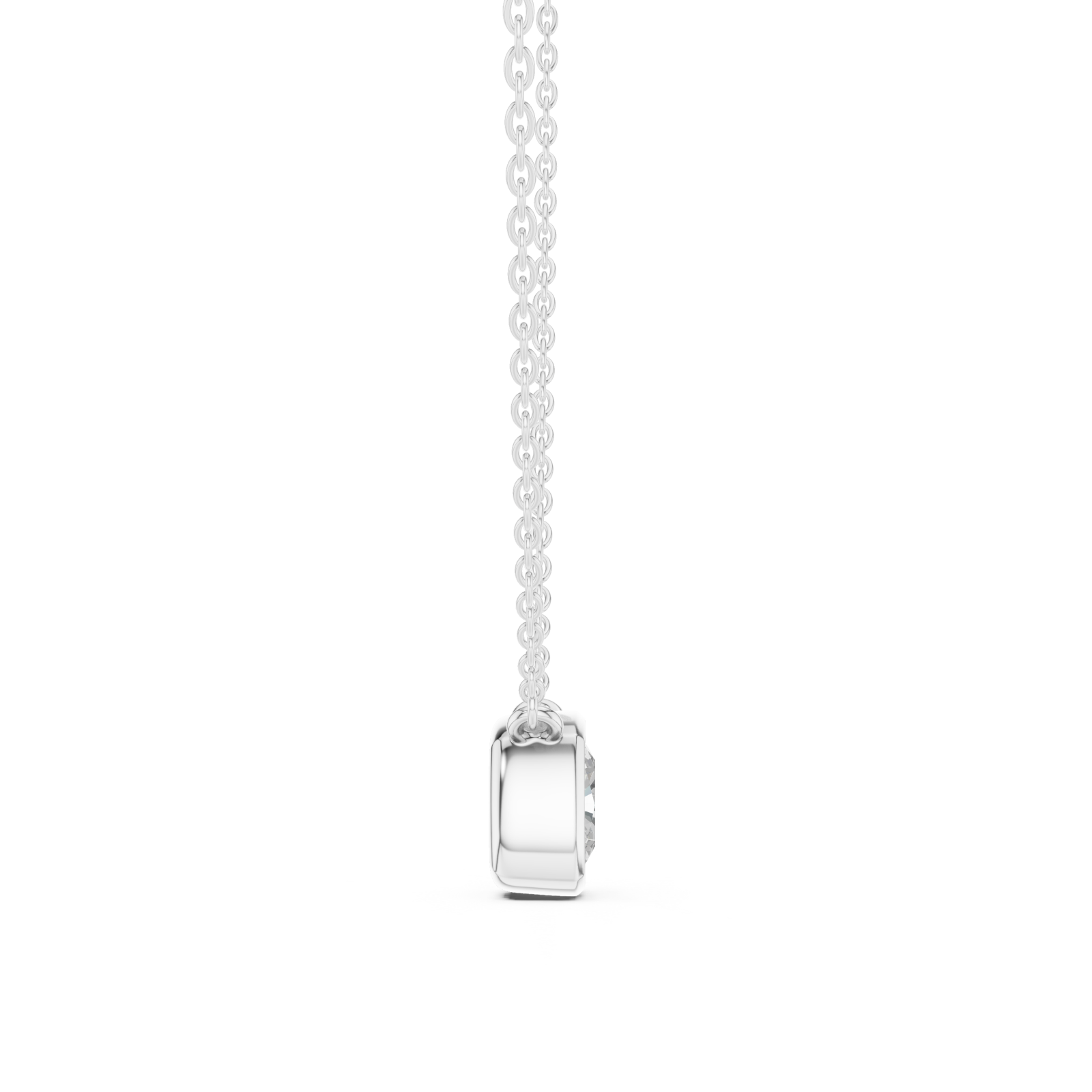  White Gold Radiant Glide Pendant Side View