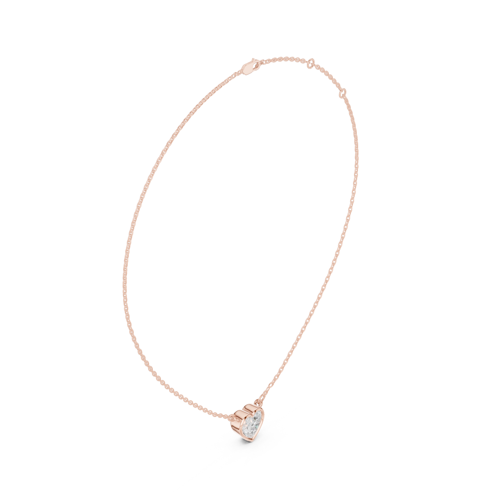  Rose Gold Enchanted Heart Harmony Pendant Left View