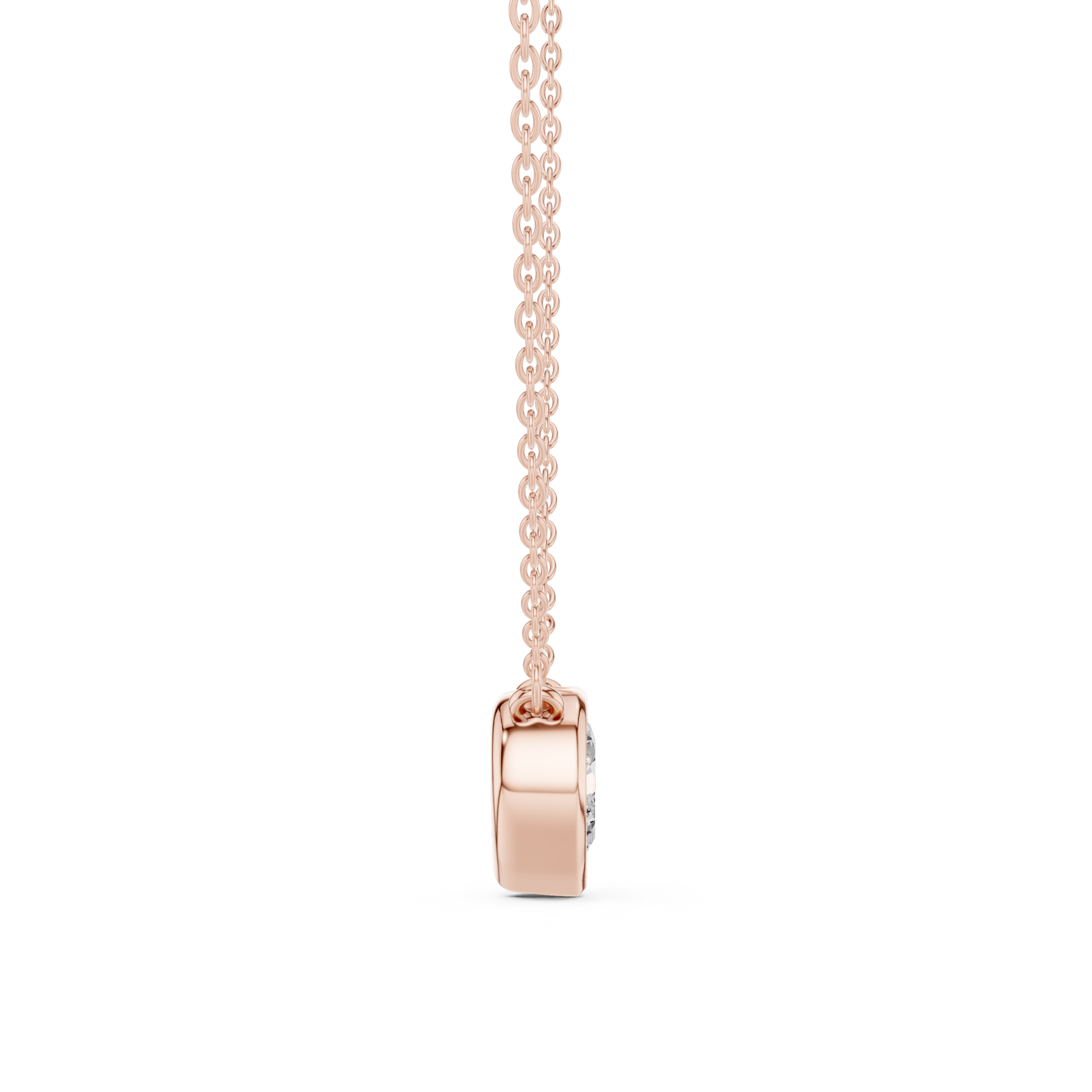  Rose Gold Enchanted Heart Harmony Pendant Side View
