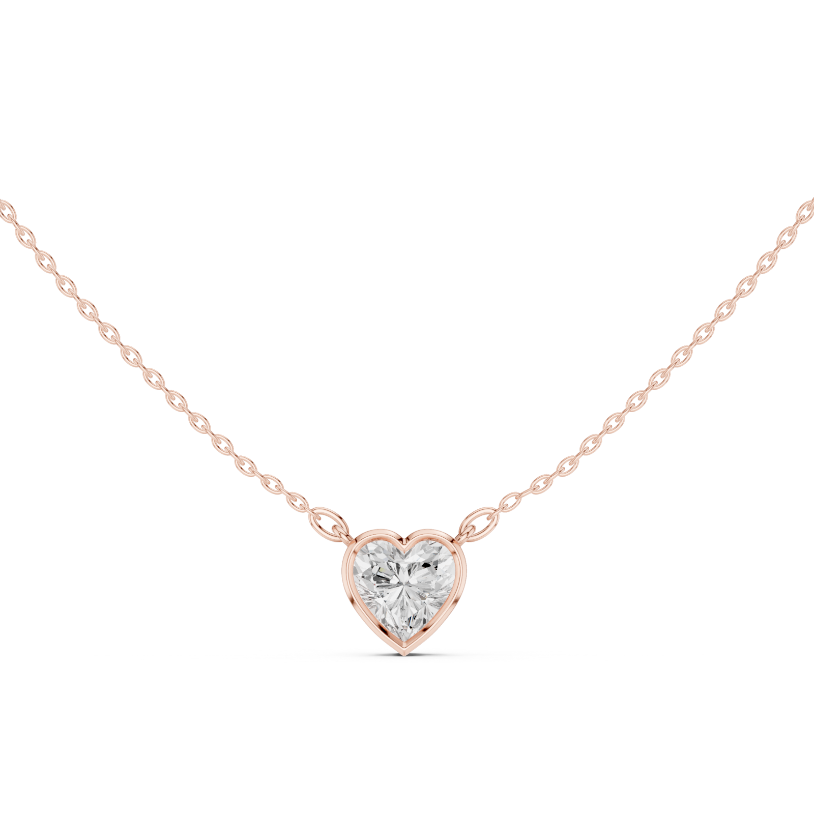  Rose Gold Enchanted Heart Harmony Pendant Front View