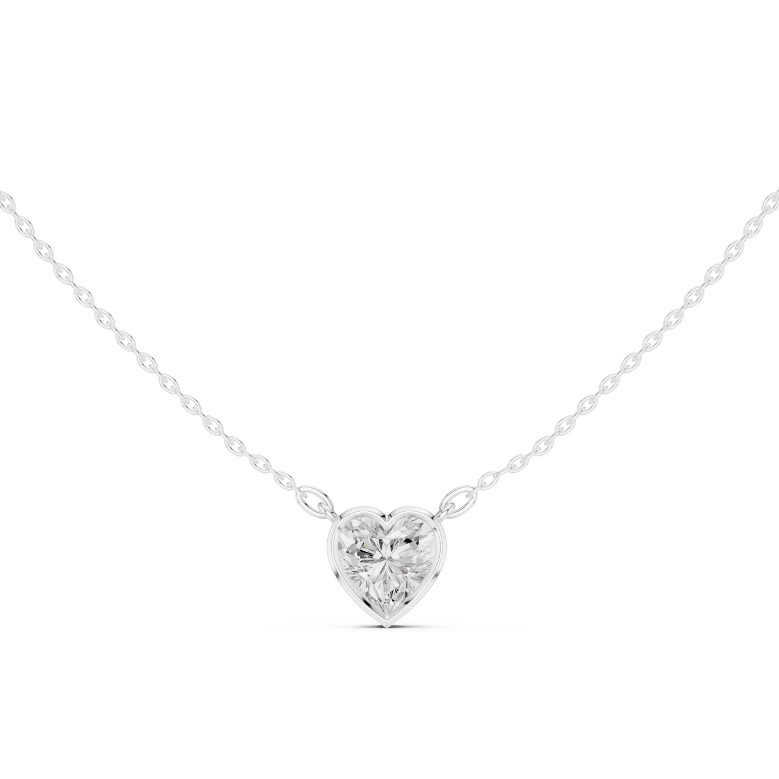  White Gold Enchanted Heart Harmony Pendant Front View
