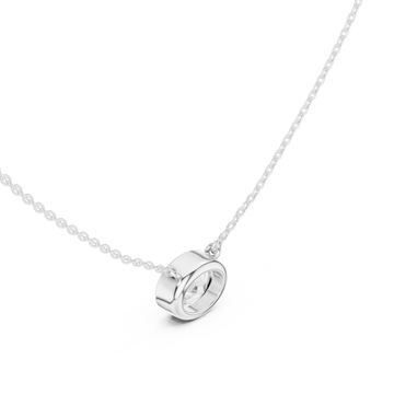  White Gold Luminous Round Embrace Chain Necklace Right View