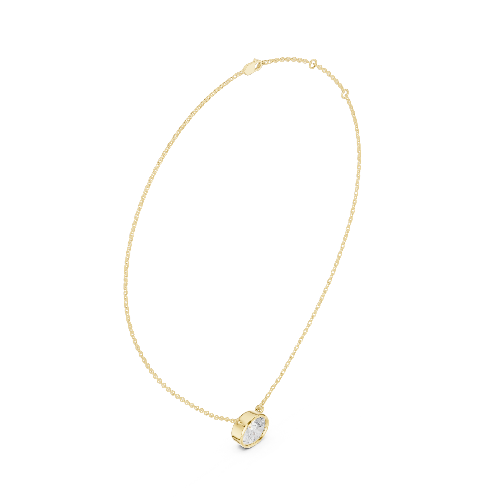  Gold Luminous Round Embrace Chain Necklace Left View