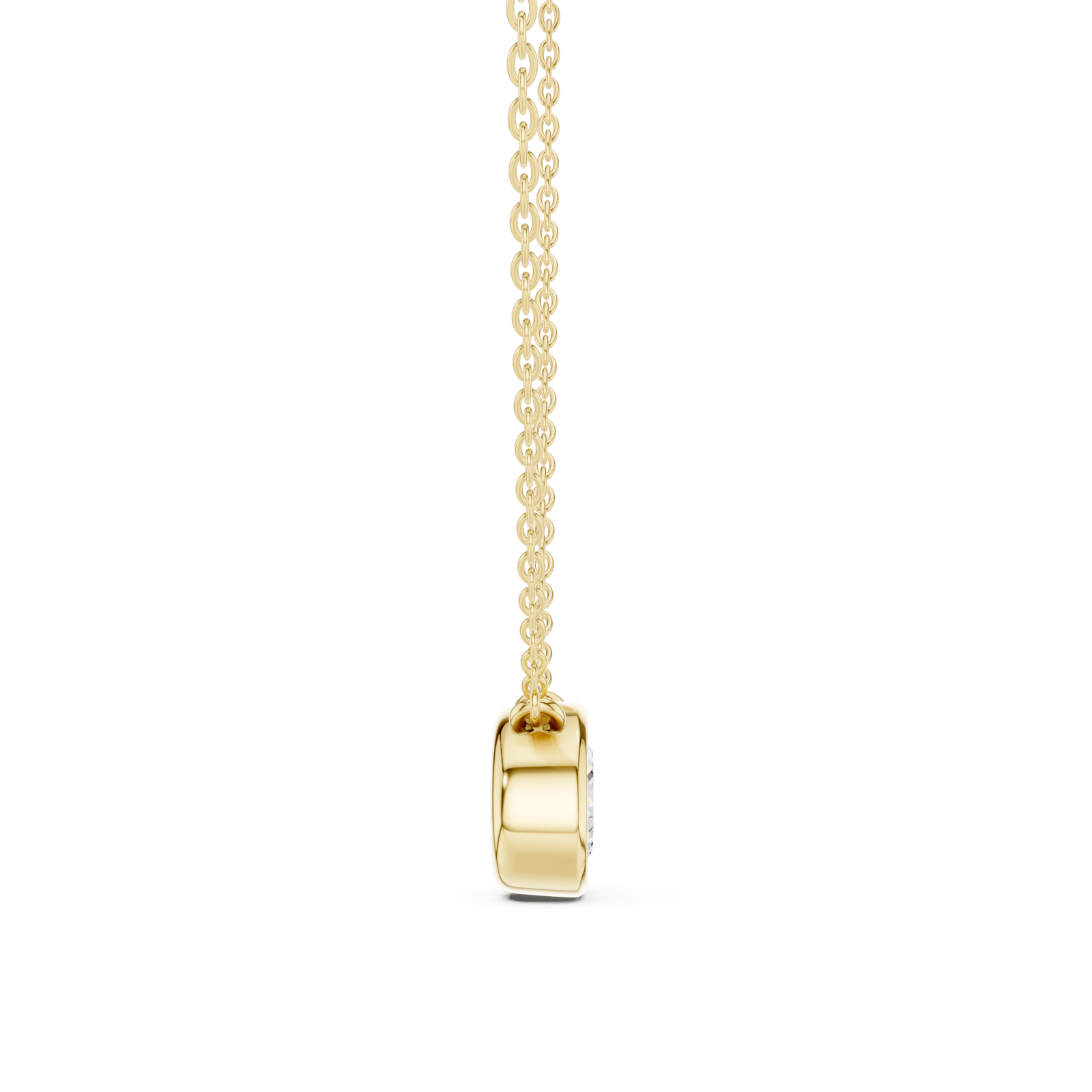  Gold Luminous Round Embrace Chain Necklace Side View