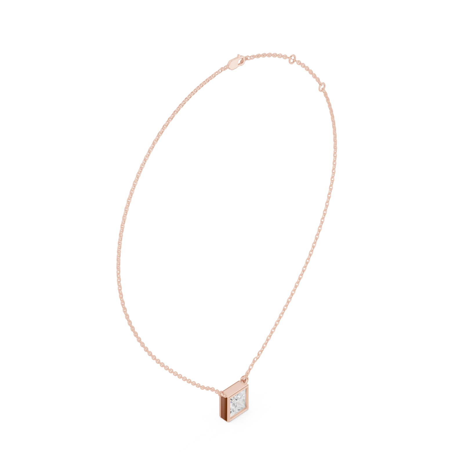  Rose Gold Evening Sable Geometric Pendant Left View