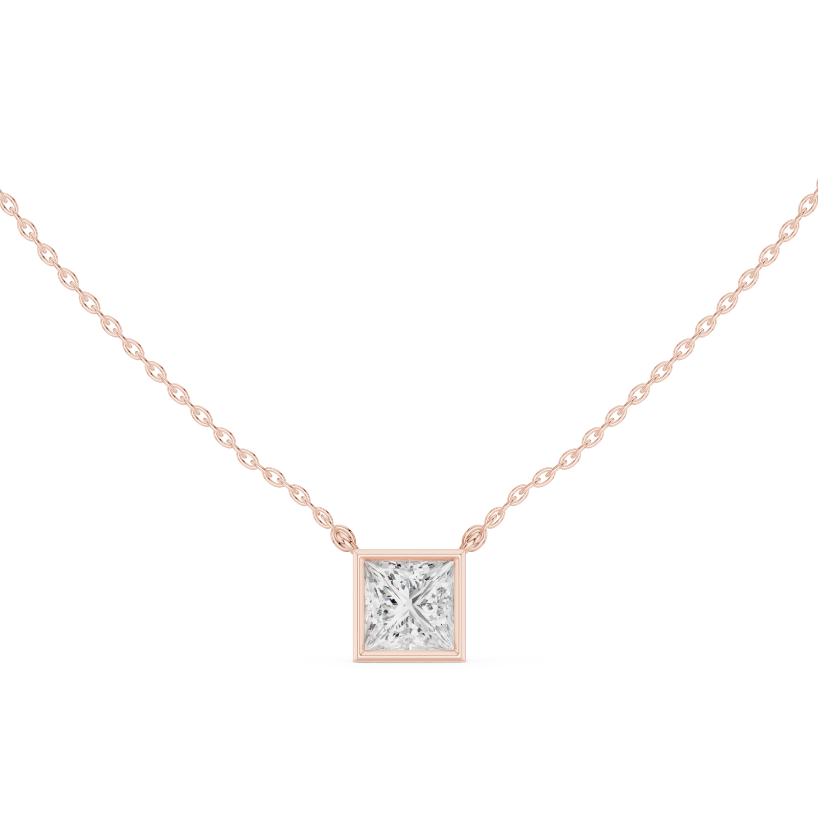  Rose Gold Evening Sable Geometric Pendant Front View