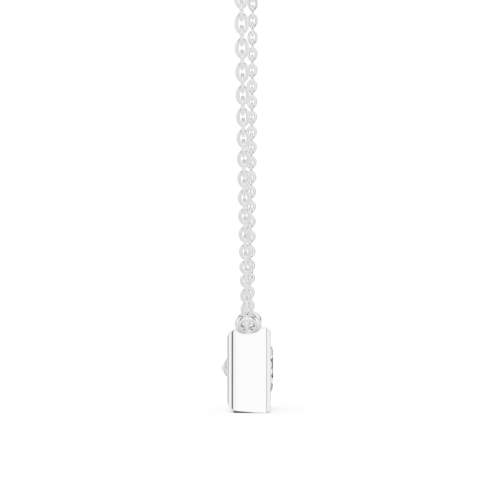  White Gold Evening Sable Geometric Pendant Side View