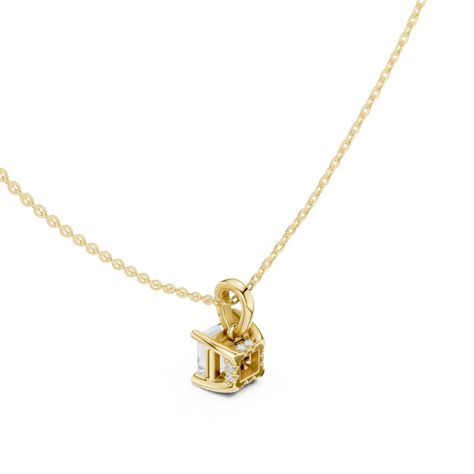 Gold Gleaming Twin Pillars Pendant Right View