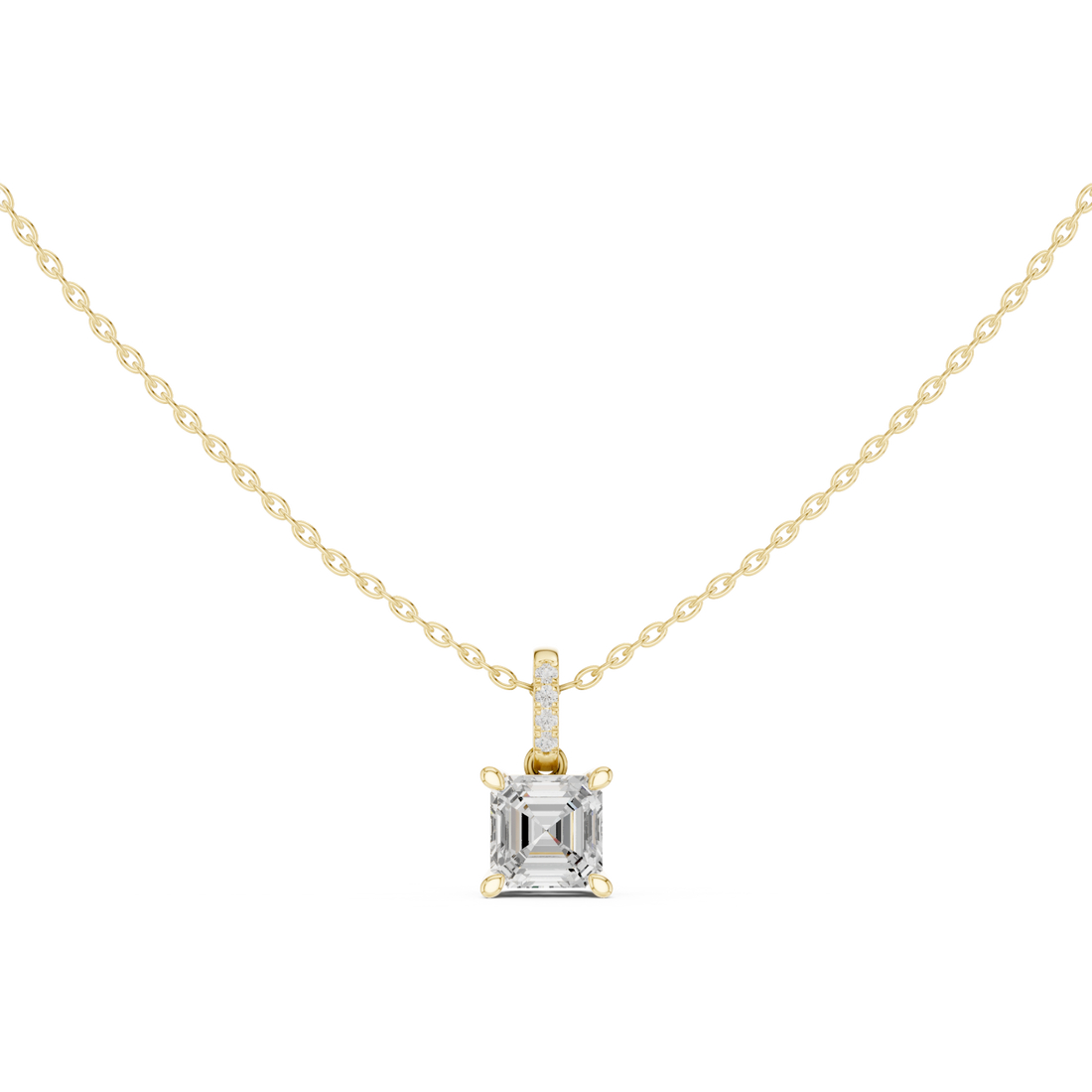 Gold Gleaming Twin Pillars Pendant Right View