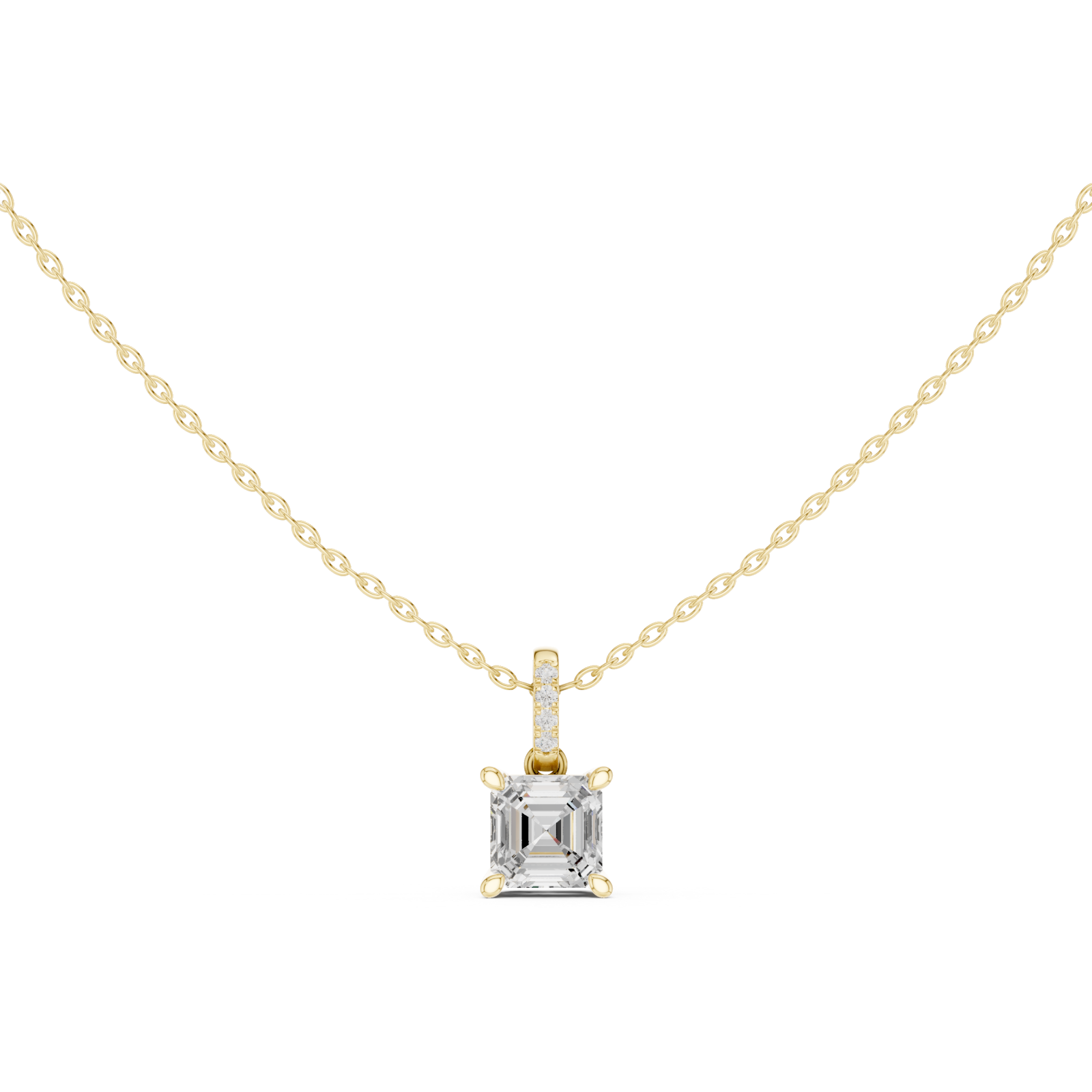  Gold Gleaming Twin Pillars Pendant Front View