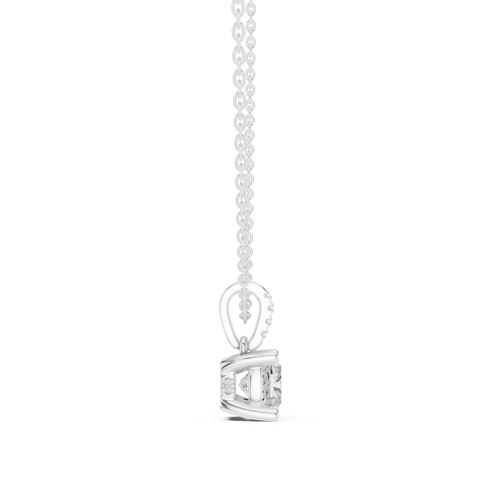  White Gold Celestial Harmony Link Pendant Side View