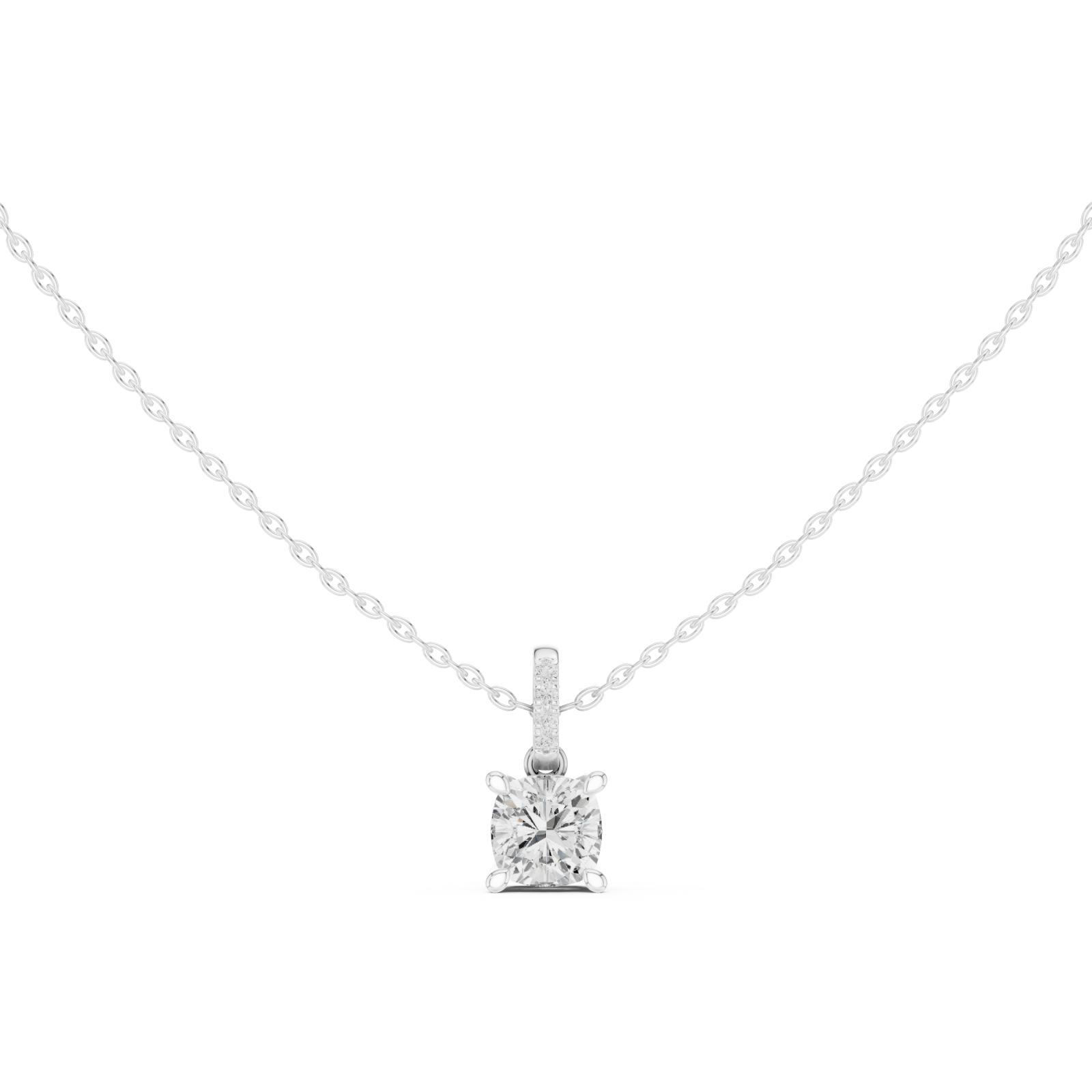  White Gold Celestial Harmony Link Pendant Front View