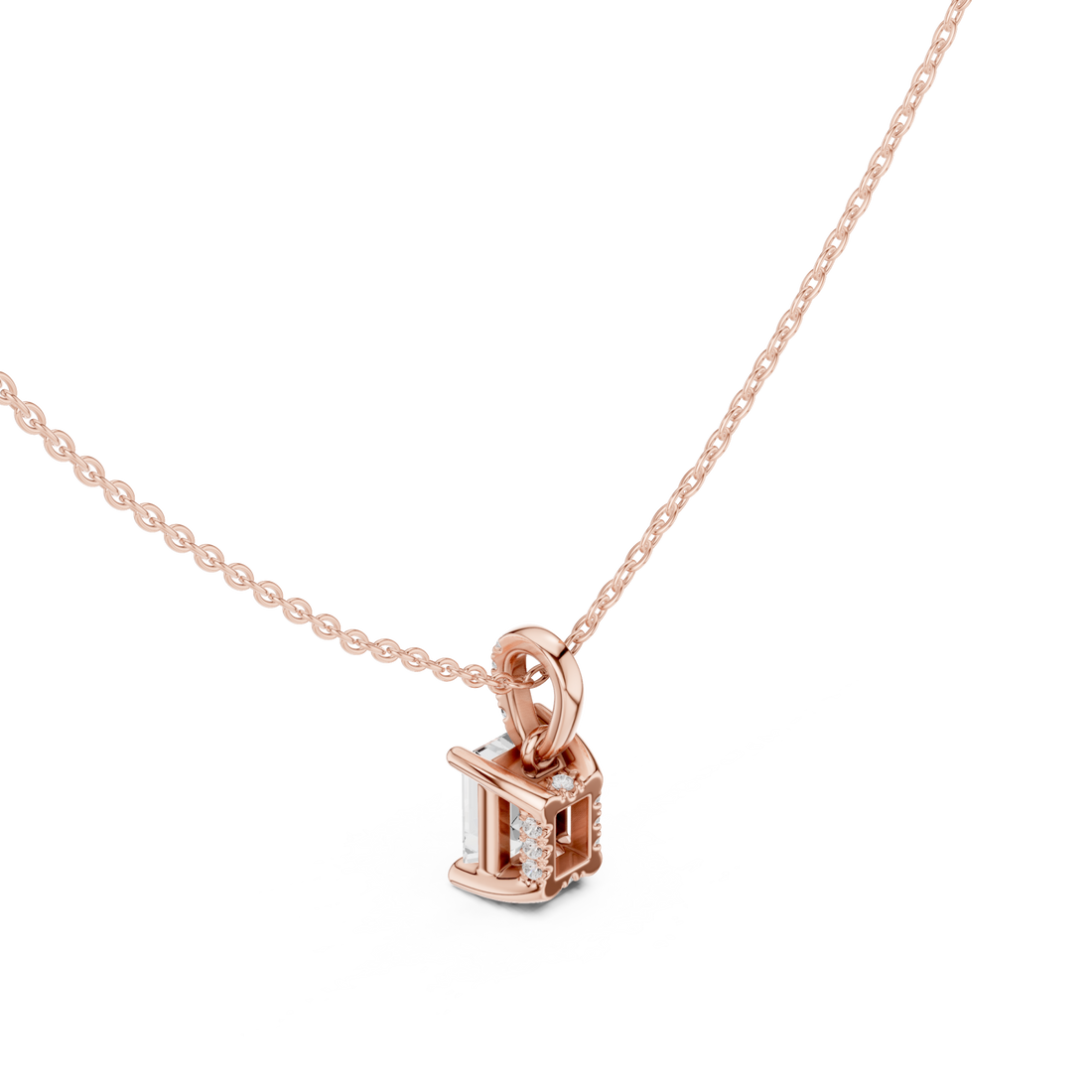  Rose Gold Elegant Initial Charm Pendant Right View