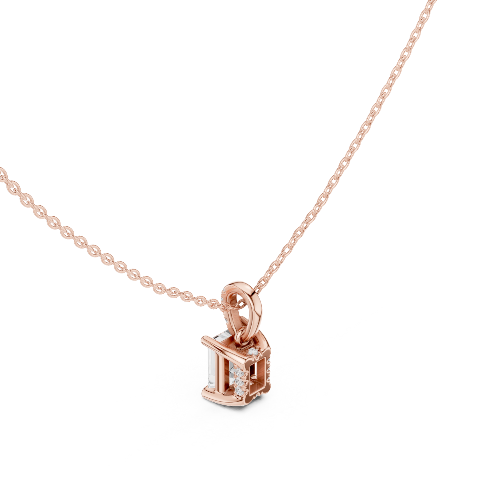  Rose Gold Elegant Initial Charm Pendant Right View