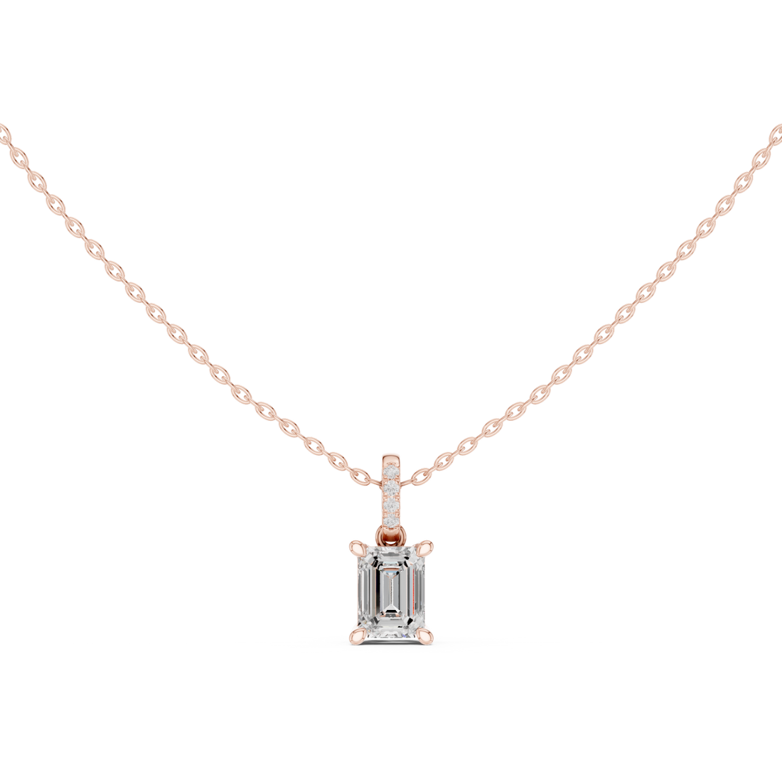  Rose Gold Elegant Initial Charm Pendant Right View