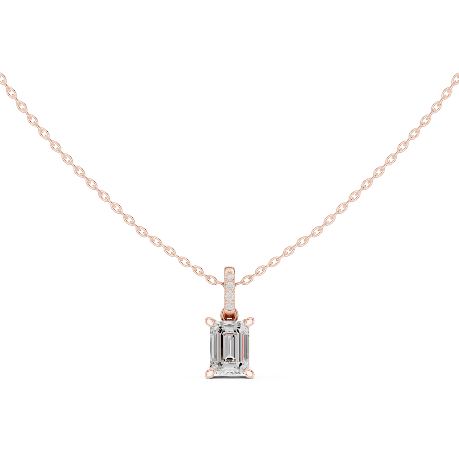  Rose Gold Elegant Initial Charm Pendant Front View
