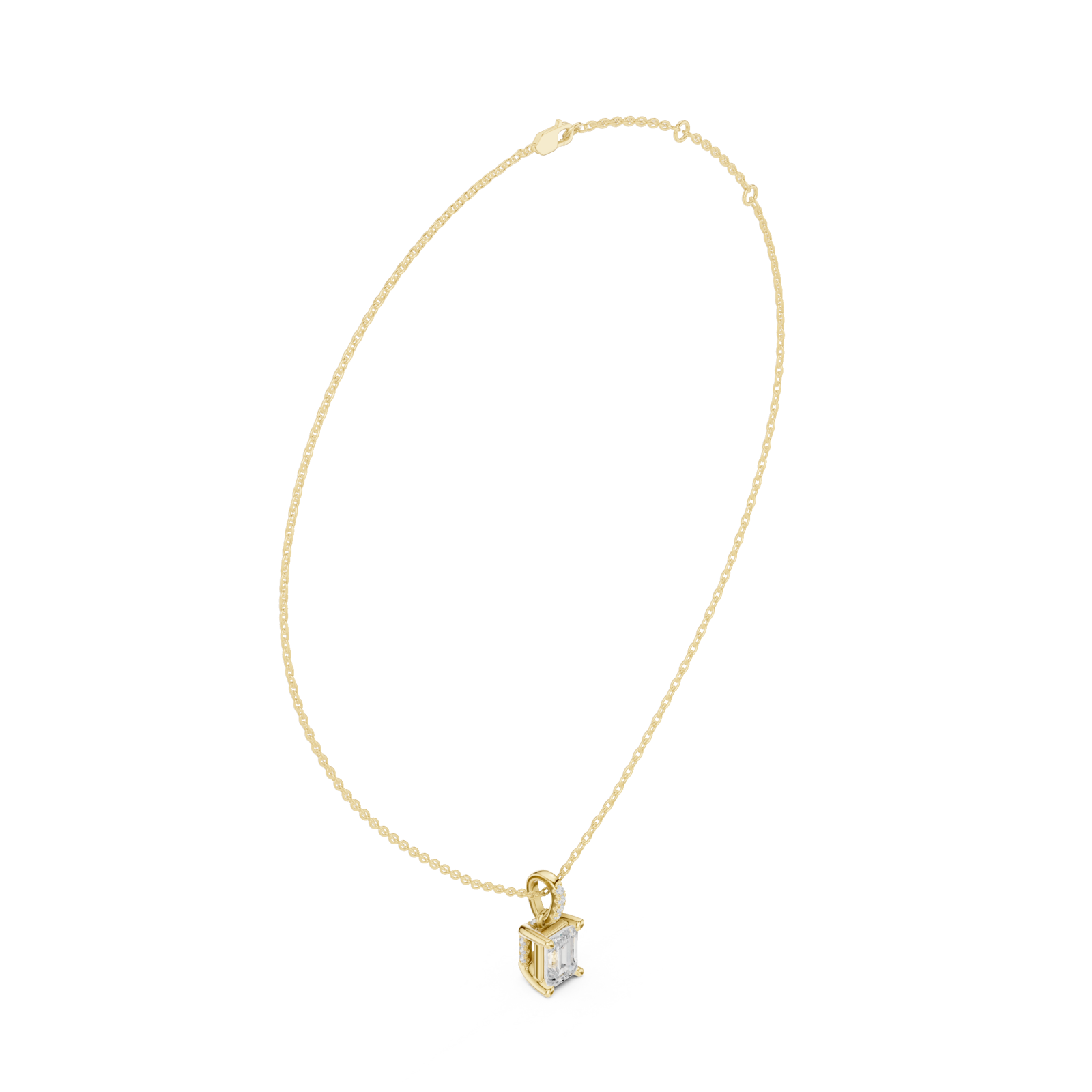  Gold Elegant Initial Charm Pendant Left View