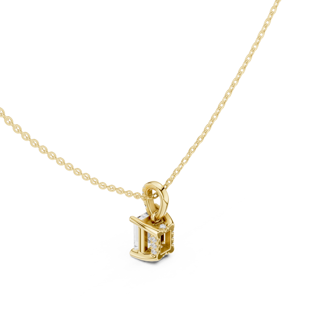 Gold Elegant Initial Charm Pendant Right View