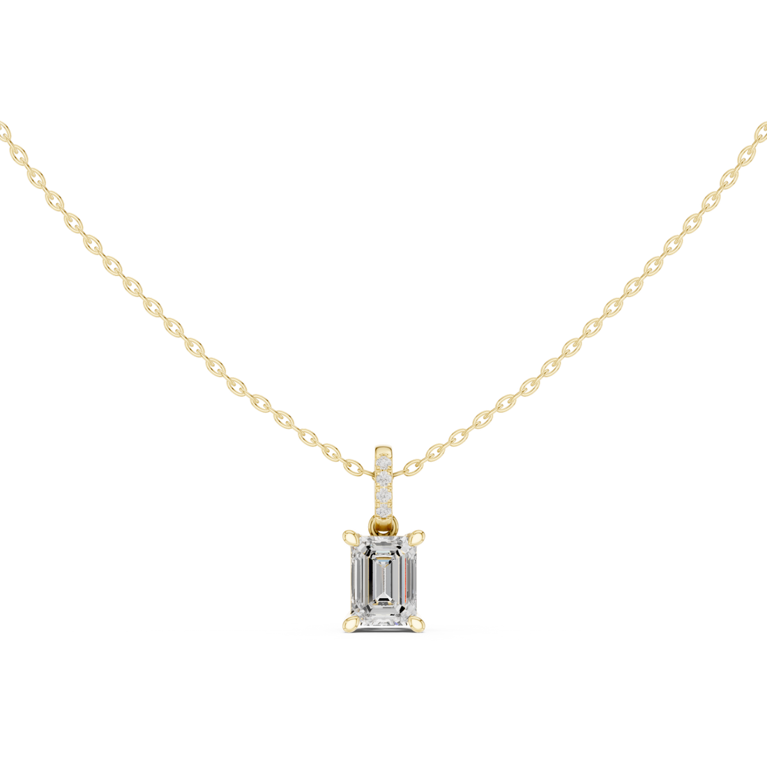 Gold Elegant Initial Charm Pendant Right View
