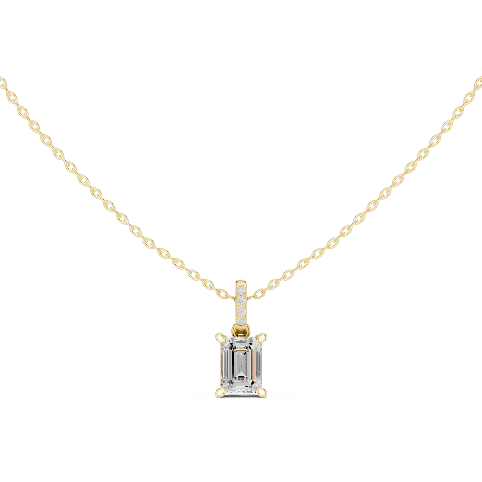  Gold Elegant Initial Charm Pendant Front View