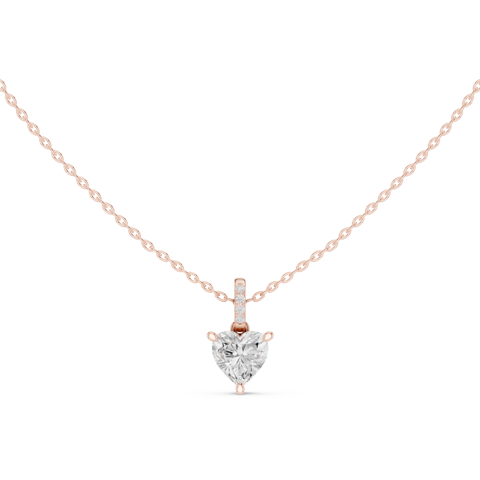  Rose Gold Radiant Embrace Knot Pendant Front View