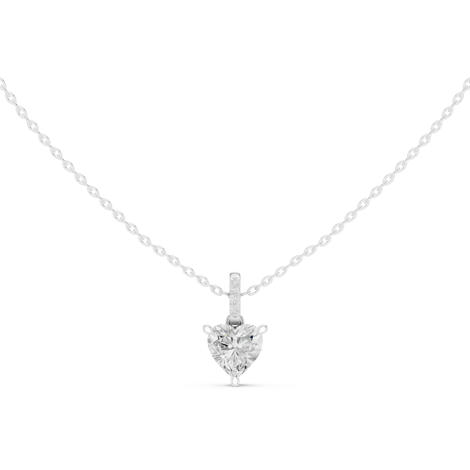  White Gold Radiant Embrace Knot Pendant Front View