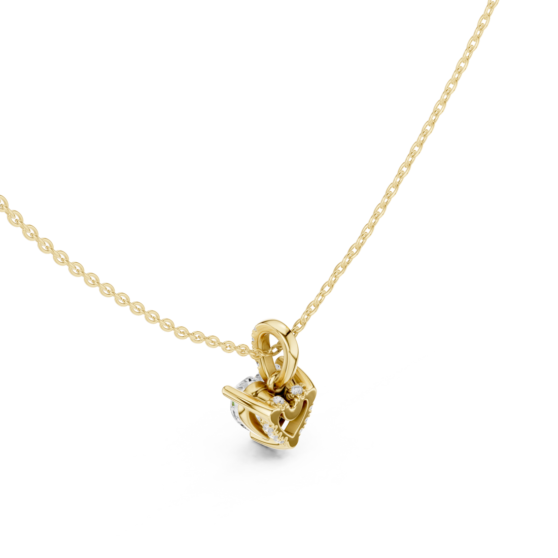 Gold Radiant Embrace Knot Pendant Right View