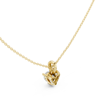 Gold Radiant Embrace Knot Pendant Right View