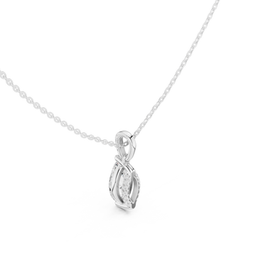  White Gold Radiant Ribbon Elegance Pendant Right View