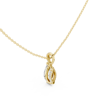 Gold Radiant Ribbon Elegance Pendant Right View