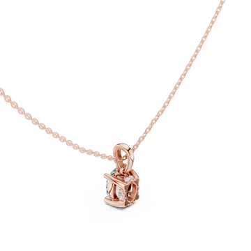  Rose Gold Golden Ribbon Charm Necklace Right View